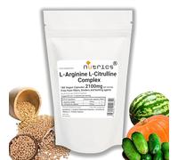 Nutrics® Nitric Oxide 2100mg L ARGININE L CITRULLINE Complex 180 V Capsules 100% Pure - No fillers, Binders or Bulking Agents - Vegan Vegetarian (180 V Capsules)