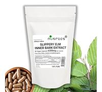 Nutrics® Slippery Elm Inner Bark 6300mg - Ulmus rubra Pure x 90 V Capsules (1 Month Supply) - Suitable for Vegan Vegetarian