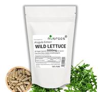 Nutrics® Wild Lettuce ARUGULA Extract 5000mg (per Capsule) x 60 V Capsules - 10:1 Extract - Ten Times Stronger (2 Months Supply) Vegan Vegetarian Dietary Supplement