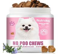 NutriDog No Poo Chews for Dogs - 120 Ct Chicken Flavour - Coprophagia & Stool Eating Deterrent with Probiotics, Digestive Enzymes & Breathing Aid - Stop Dog Poop Eating - Gut Health (Chicken)