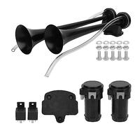 NutriEss 130dB Dual Trumpet Loud Air Horn with Compressor for Trucks Club Cars Yachts Mine Carts