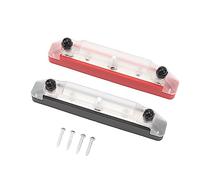 NutriEss 150A Bus Bar Power Distribution Block High Current Terminal Block with 3 M6 Studs and Transparent Cover for Car Boat Marine RV Solar Panel Systems Black Red Zinc Alloy Copper (Sin terminal)