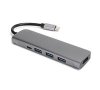 NutriEss 7 in 1 Hub HD Multimedia Interface+USB3.0x3+Storage/Memory Card+USB C Type-C Docking Station