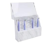 Nutriess 8 Holes Acrylic Tweezers Holder Display Stand for Eyelash Extension Tools Organization (white marble pattern)