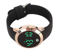 NutriEss Digital Sealed Watch Multifunctional Stylish Color Touch Screen Countdown Timer 12 24 Hours Sports Watch Silver Shell White Belt Small for Outdoor Activities (Small)