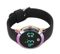 NutriEss Digital Sealed Watch Multifunctional Stylish Color Touch Screen Countdown Timer 12 24 Hours Sports Watch Silver Shell White Belt Small for Outdoor Activities (Small)
