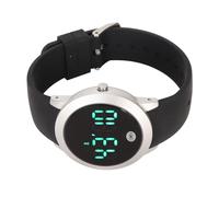 NutriEss Digital Sealed Watch Multifunctional Stylish Color Touch Screen Countdown Timer 12 24 Hours Sports Watch Silver Shell White Belt Small for Outdoor Activities (Small)