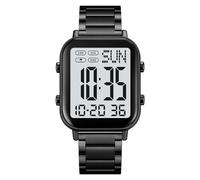 NutriEss Digital Watch Men Women 30M Water Proof Wristwatch Backlight Stopwatch Alarm Hourly Chime Countdown Timer Date W isplay Dual Time 12 24 Hour Formats Versatile Sports (Black)