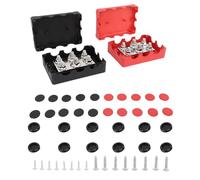 NutriEss Heavy Duty Power Distribution Block 500A Marine Battery Terminal Block with 6 Stud Posts for RV Boat Truck Solar System 12V DC Red Black 2Pcs