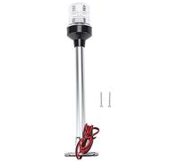 NutriEss Marine Navigation Light LED Boat Lamp 12 Inch Low Power Sailing Signal Lamp with 360 Degree Lighting for Stern Bow Light proof DC12V 24V Stainless Steel Base Aluminum Pole
