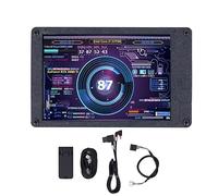 NutriEss USB Mini Screen Computer Temp CPU RAM Monitor 3.5in IPS Adjustable Brightness Elbow Line Motherboard Line for PC Data Display (with Elbow Line Motherboard Line)