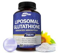 NutriFlair Liposomal Glutathione Setria® 700mg - Pure Reduced, Stable, Active Form L Glutathione reductase (GSH), Enhanced Absorption - Non GMO Antioxidant, Detox, Cardiovascular, Brain, Immune Health