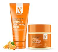 Nutriglow Advanced Organics Vitamin C Facial Scrub (100Gm) Vitamin C Face Pack (100Gm) for Hydrated Skin - Combo Pack of 2
