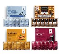 Nutriglow Natural's Advance Pro Formula Diamond Radiance, Gold Kesar, Papaya, Wine Facial Kit for Polished Radiant Skin Dark Spot Reduction & Wrinkle Free Skin, 60gm Each, Pack of 4
