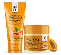 Nutriglow Natural's Papaya Face Pack (100Gm) & Papaya Sunscreen SPF 50 (100Gm) for Brighter Skin