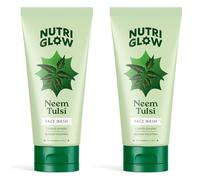 Nutriglow Neem & Tulsi Face Wash with Aloe Vera Extract for Cleanser, Pimple Care Solution, Fresh Feel Purifying, Removes Impurities, 65Ml Each, Pack of 2