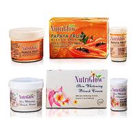 Nutriglow Papaya Fruit Bleach Cream & Bleach Cream for Facial Hair, Dark Spot Corrector, 43G Each, Pack of 2