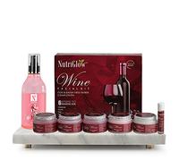 Nutriglow Red Wine Facial Kit (250Gm+10Ml) & English Rose Facial Toner (150Ml) for Skin Smoothening, Tighten Pores, Remove Blackheads, All Skin Type, Pack of 2