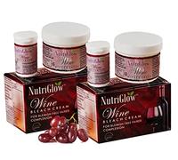 Nutriglow Wine Bleach Cream for Face for Women| Lighten Facial Hair, Naturally Glowing Skin, Dark Spot Corrector, Blackheads, Tan Removal Treatment(Pack of 2, 43G Each)