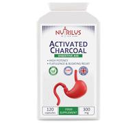 Nutrilus Activated Charcoal 120 Capsules 300mg - High Potency - No Binders & Fillers - Digestive Aid - Flatulence Relief - UK Made Vegan Supplement
