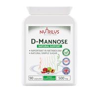 Nutrilus D-Mannose 90 Capsules 500mg - 1000mg per Serving - Pure Extract - Vegan - not Tablets - Urinary Tract - Bladder Infections - UTI