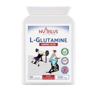 Nutrilus L-Glutamine 90 Capsules 500mg - Pure Amino Acid - Pure No Fillers | High Strength - Not Tablets - Vegan - UK Made Supplement