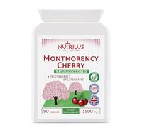 Nutrilus Montmorency Cherry 90 Capsules 1500mg - Freeze Dried Tart Cherry Extract - High Strength Supplement - UK Made - Vegan