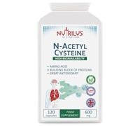 Nutrilus N-Acetyl Cysteine (NAC) 120 Capsules 600mg High Bioavailability Amino Acid Supplement - Vegan - UK Made - Liver, Lungs Support, Antioxidant