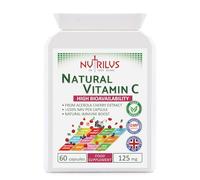 Nutrilus Natural Vitamin C Capsules from Acerola Cherry 500mg Extract - High Bioavailability Supplement - not Ascorbic Acid - Fruit and Herbs Extracts - not Tablets (60 Capsules)