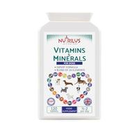 Nutrilus Vitamins and Minerals for Dogs - 120 Chewable Chicken Flavour Tablets - 24 Vitamins, Microelements and Omega 6 - Skin, Fur, Heart, Bones, Brain, Energy