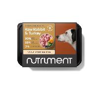 Nutriment Rabbit and Turkey Raw Adult Working Dog Food - 500g