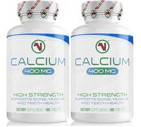 Nutriodol Calcium 400mg Tablets | 180 Vegan Tablets - 6 Month Supply | Slow-Release Calcium Carbonate for Bone, Muscle & Teeth Health | GI and Vegan Friendly (Pack of 2)