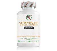 Nutriodol High-Potency Vitamin D3 2000 IU Tablets - Essential Support for Men & Women - 100% Vegetarian Cholecalciferol - 180 Tablets for a 6-Month Supply.