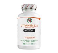 Nutriodol Vitamin D3 4000 IU with Free 2mcg K2 MK7 All Trans - (6 Months) 180 x High Strength Vitamin D Tablets - Immune System D Supplement for Men and Women - VIT D3 As Cholecalciferol
