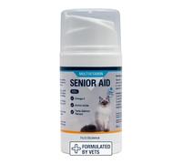 NutriScience Senior Aid Cat Gel - 150ml Senior Cat Supplement - Supports Cognitive Function, Joint Health, Immunity & Heart - With Glucosamine, Omega 3, L-Carnitine - Easy Daily Pump