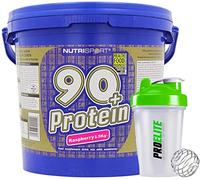 Nutrisport 90+ Plus Protein 2.5kg / 2500g + Shaker Bottle (Raspberry)