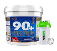 Nutrisport 90+ Plus Protein 5kg / 5000g + Shaker Bottle (Raspberry)