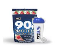Nutrisport 90+ Protein 908g + Shaker Bottle (Strawberry)