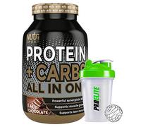 Nutrisport Protein + Complex Carbs All in One 1.4kg / 1400g + Shaker (Chocolate)