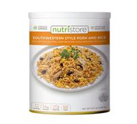 Nutristore Freeze-Dried Southwestern Style Pork and Rice | Emergency Survival Bulk Food Storage Meal | Perfect for Everyday Quick Meals and Long-Term Storage | 25 Year Shelf Life | USDA Inspected