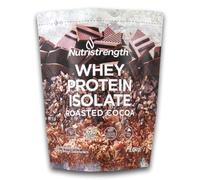 Nutristrength Whey Protein Isolate Powder 1kg | New Roasted Cocoa Flavour- with Added Digestive Enzymes | Pure, Natural Lifestyle Nutrition | Made in The UK | Compostable Pouch