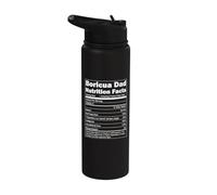 Nutrition Facts Boricua Dad Design- Funny Puerto Rico Stainless Steel Insulated Water Bottle