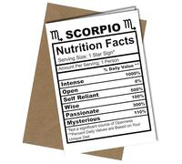 Nutrition Facts Label Design - Scorpio - A5 Birthday Card | Envelope Included | Blank Inside | Unique Design | Personalised Free of Charge