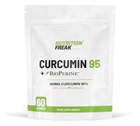 Nutrition Freak Curcumin 95 + Bioperine® 60 Turmeric Curcumin Capsules High Strength with Black Pepper - Curcumin 95% & Black Pepper - Turmeric Curcumin UK Made…