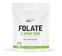 Nutrition Freak Folate 5mg (L-Methylfolate) 60 Capsules, 5-MTHF Active Form of Folic Acid/Vitamin B9