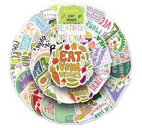Nutrition Health Stickers Pack of 50 Stickers Skateboard Graffiti Stickers Motorcycles Bicycle Snowboard Luggage Laptop Car Suitcase for Children and Teenagers Waterproof Vinyl Stickers