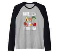 Nutrition is Self-Love Self Care Dietitian Mental Health Raglan Baseball Tee