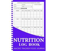 Nutrition Log Book & Macro Tracker Food Journal: Daily Food Intake Log For Keeping Track Of Diet and Meal Planner & Calorie Counter Book For Weight Loss