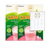 Nutritional Drink Sachets Bundle which Contains Complan Strawberry Shake Sachets 4 x 55g - Pack of 2 with Grocery List Card