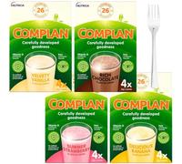 Nutritional Drinks Bundle - Variety Pack of Strawberry, Chocolate, Banana, and Vanilla Flavoured Mix at Home Powders with Mixing Fork - 16 x 55g Sachets